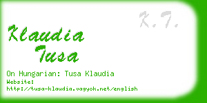 klaudia tusa business card